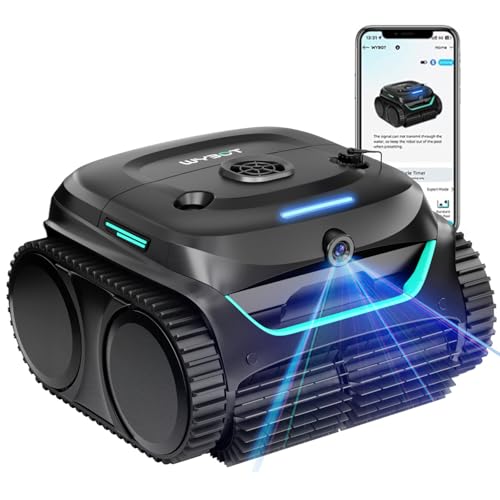 (2025 New) WYBOT C2 Vision AI Camera Cordless Pool Vacuum Robot for Inground Pools, 8 Mode Robotic Pool Cleaner, Utra-fine Filtration, Powerful Suction, Wall Climbing, Waterline Cleaning, Black