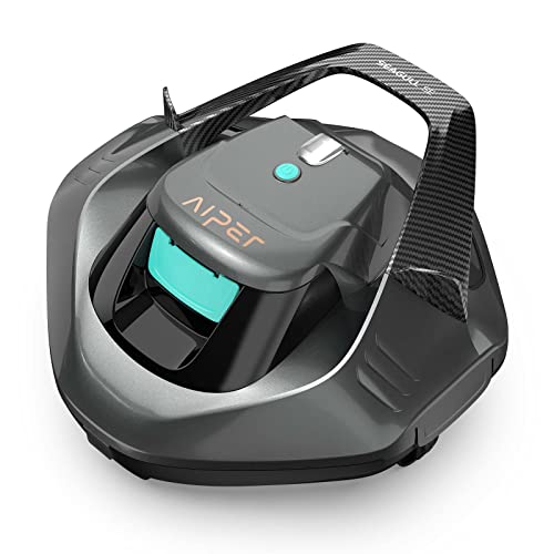 AIPER Cordless Robotic Pool Vacuum, Self-Parking Technology, Portable, Ideal for Above-Ground Flat Pool up to 40 Feet, Grey