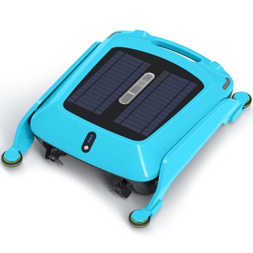 Solar Pool Leaf Skimmer Robot: Automatic Robotic Pool Surface Skimmer Cleaner 24/7 Full Day Clean for Above Ground Pool with Dual Charging