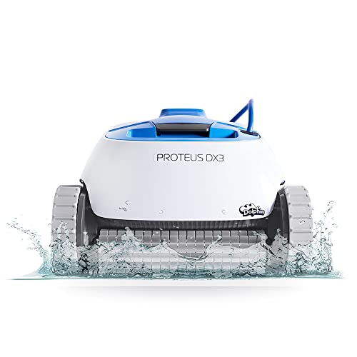 Dolphin Proteus DX3 Automaitc Robotic Pool Vacuum Cleaner, Wall Climbing, Active Scrubber Brush, Ideal for In-ground Pools up to 33 FT in Length