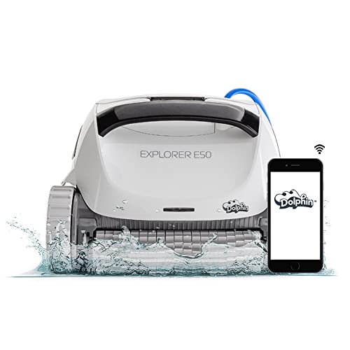 Dolphin (2025 Model) Explorer E50 Wi-Fi Automatic Robotic Pool Vacuum Cleaner, Waterline Scrubber Brush, Ideal for All Pool Up to 50 Feet in Length