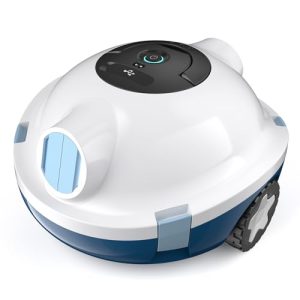Y10 Robotic Pool Cleaner,Cordless Pool Vacuum with 150 Mins Runtime,High Efficiency Dual Suction Power,Self-Parking&Smart Navigation for Above-Ground & Flat Inground Pools up to 1300 sq.ft (White)