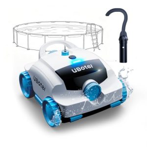 Cordless Robotic Pool Vacuum UBoter E10, Dual-Layer Filtration, Powerful Edge Corner Cleaning, 120–150 Mins Runtime, Auto Parking, No Debris Leakage, for Above Ground Flat Bottom Pools Up to 860 Sq.Ft