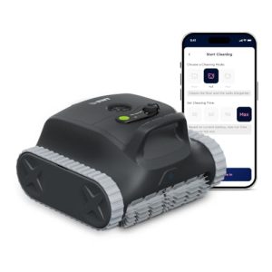 BWT ES Nano Cordless Robotic Pool Vacuum Cleaner | Smart Ultrasonic Navigation | Wall & Waterline Climbing | Up to 2.5-Hr Runtime & 4,000 GPH Suction | for Inground & Above Ground Pools