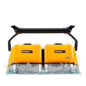 Dolphin Wave 120 Automatic Robotic Pool Vacuum Cleaner Includes Remote and Multi-Purpose Caddy, Wall Climbing Scrubber, Ideal for Commercial Pools up to 121 FT in Length