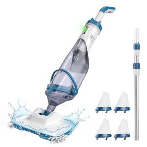 Enhulk PC15 Pool Vacuum, Upgraded 13.4″ Wide Head & Telescopic Pole