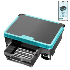Curalk Pool Skimmer Robot,Over-Ground Robotic Pool Cleaner,Solar Powered Pool Vacuum,24H/7D Continuous Cleaning, 180-um, 3L Basket,APP Support