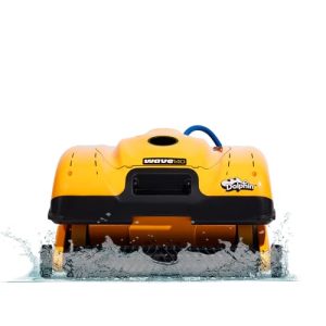 Dolphin Wave 140 Automatic Robotic Pool Vacuum Cleaner with Remote and Multi-Purpose Caddy, Auto-Release Cable System, Ideal for Commercial Pools up to 127 FT in Length