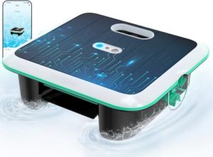 Solar Power Pool Skimmer Robot SK02 with App Control, Onyx Pearl