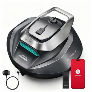 Ultenic Cordless Robotic Pool Cleaner with Remote＆APP Control, Pool Vacuum for Above & In-Ground Pool up to 850 Sq.ft., 90 Mins Long Runtime, Fast Charging, Self-Parking＆2.5L Large Filter, Green