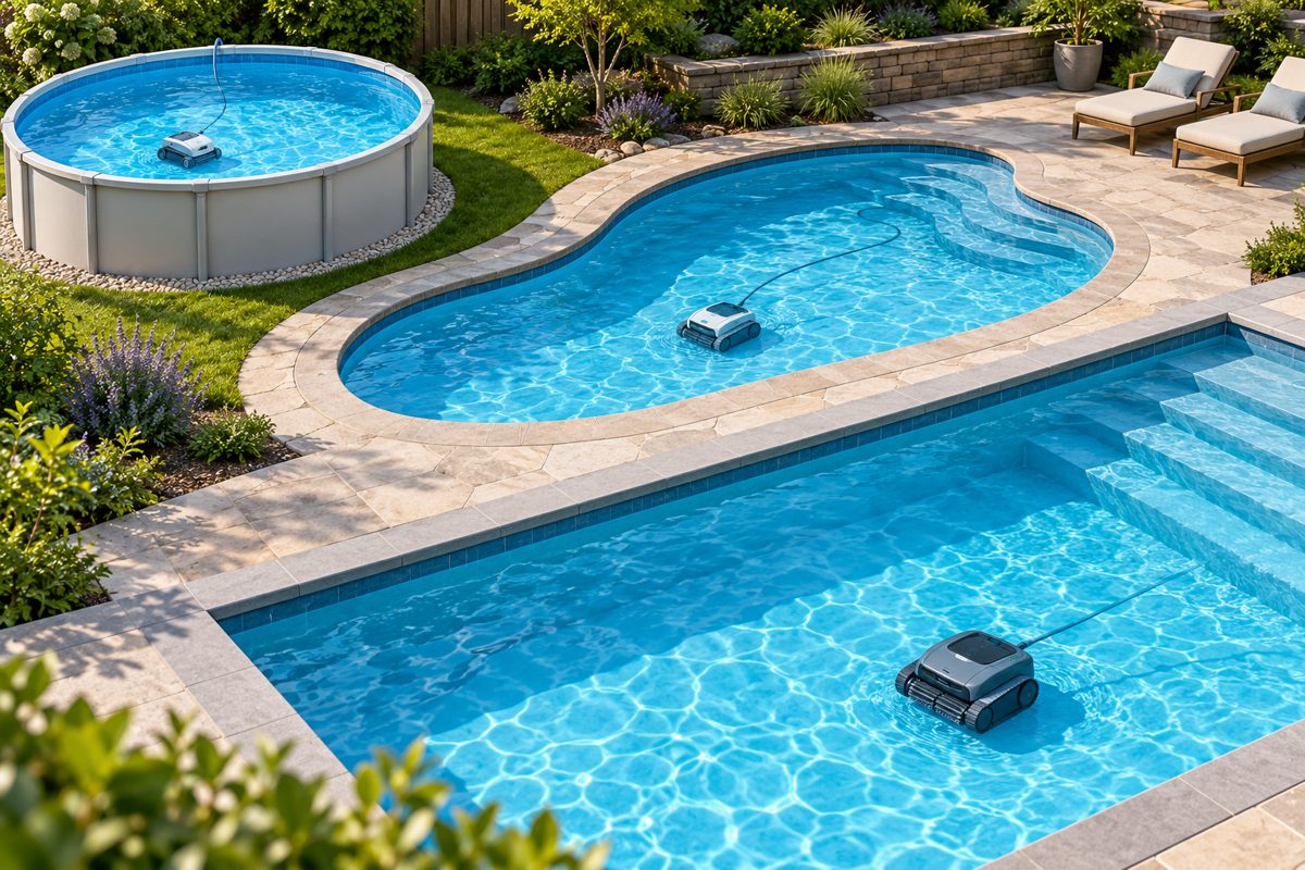 Illustration comparing small, medium and large pool profiles