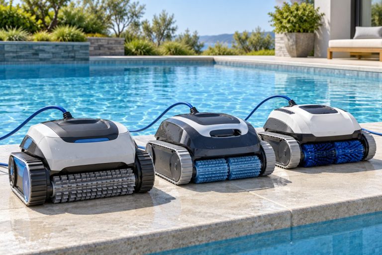 Illustration of three corded pool cleaner configurations