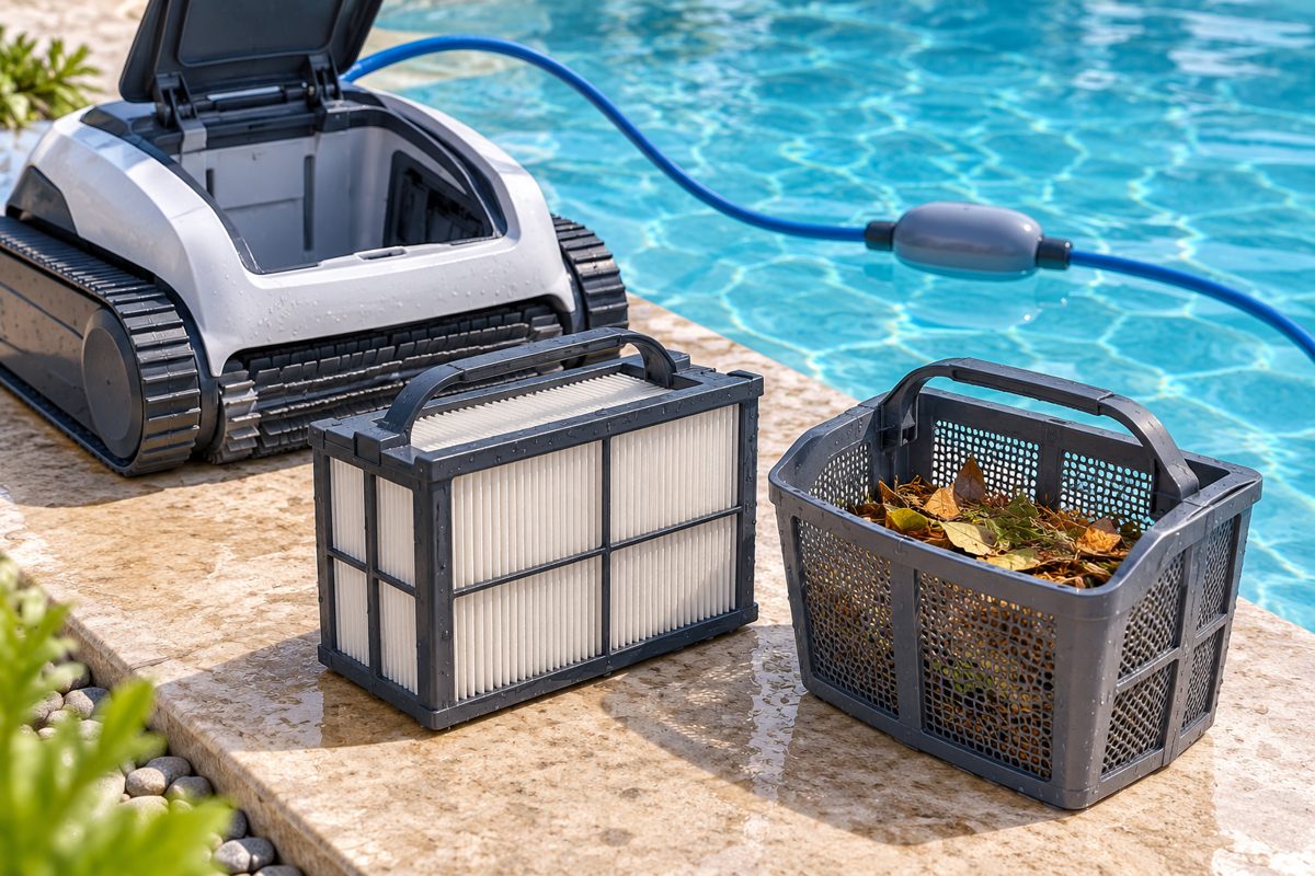 Illustration comparing fine and coarse debris baskets